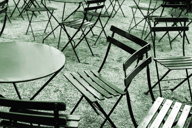 Calm interior of a jazz cafe in black and white tones