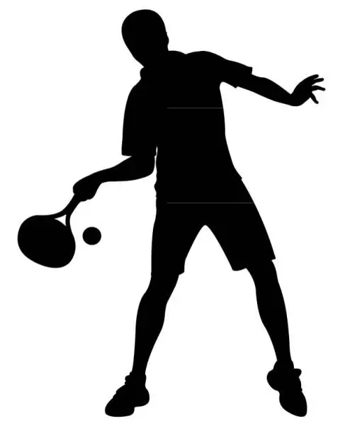 Vector illustration of a tennis player body silhouette vector