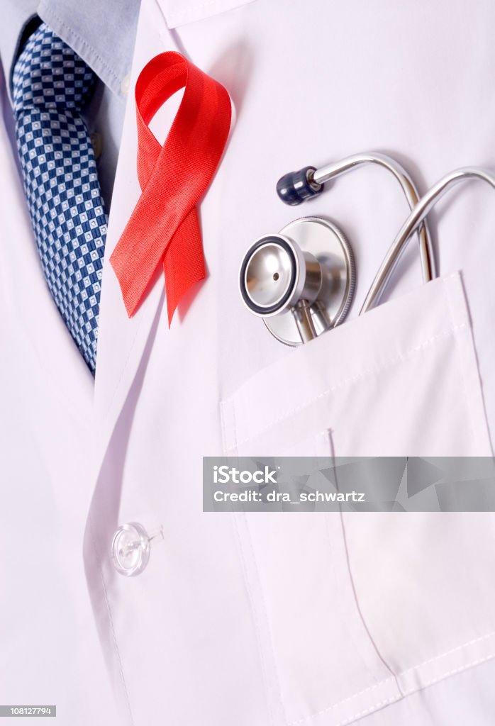 Arzt mit-Schleife - Lizenzfrei AIDS-Schleife Stock-Foto