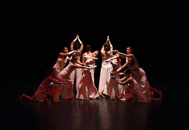 Contemporary Female Dancers on Stage  musical theater stock pictures, royalty-free photos & images
