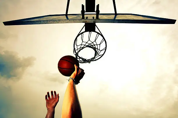 Basketball shot. Cross colours and contrast heaven.