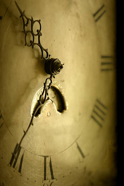 istock Old Antique Clock Face, Sepia Toned 108128013
