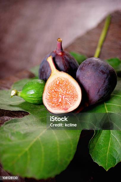 Purple Mission Figs Stock Photo - Download Image Now - Fig Leaf, Close-up, Color Image