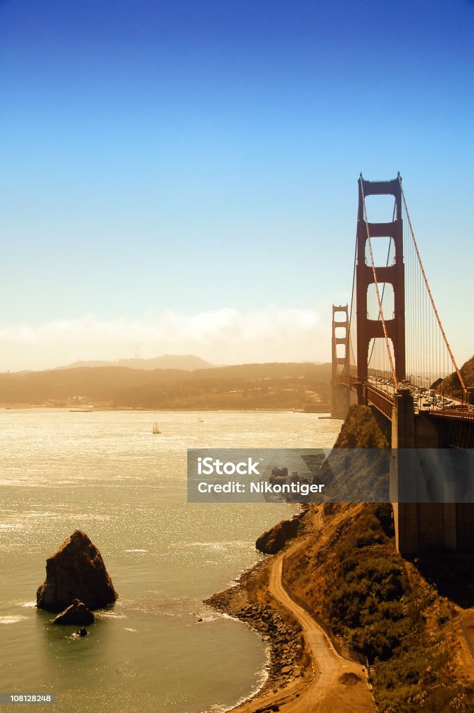 Ponte Golden Gate e San Francisco Bay - Foto de stock de Golden Gate Bridge royalty-free