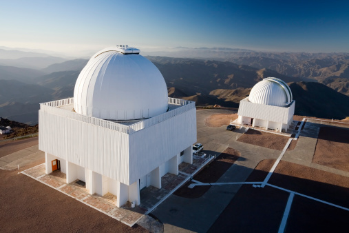 Photo Picture of a Modern Scientific Astronomical Observatory Telescope