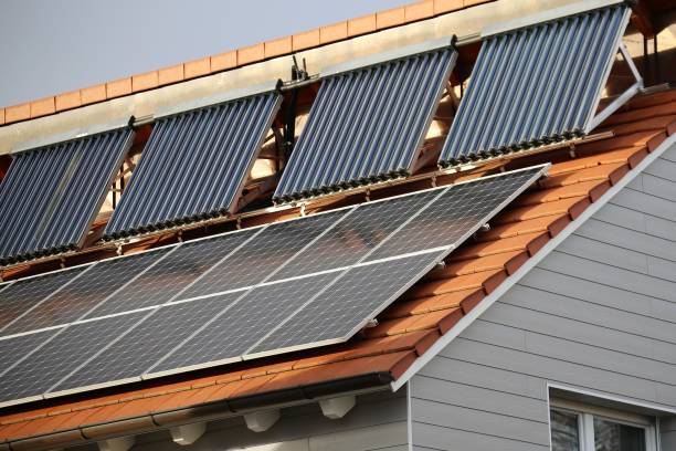 istock Photovoltaic: Roof with solar panels 1081287740