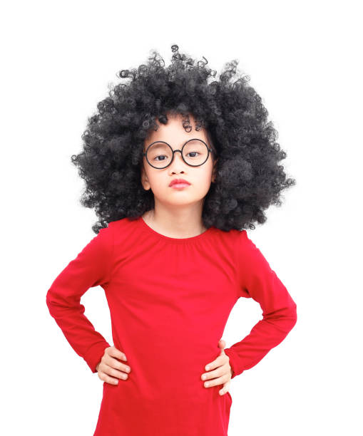 afro asiat - glasses child red hair little girls photos et images de collection