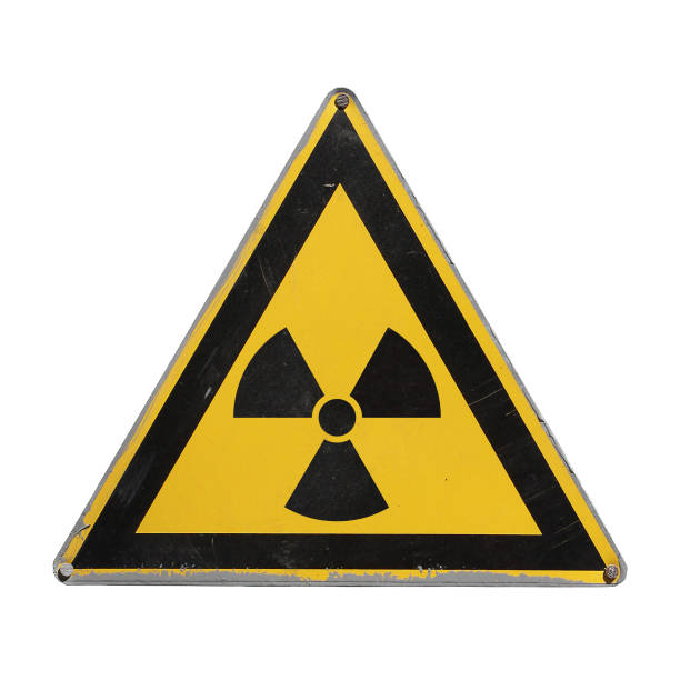istock Yellow sign radiation. Yellow triangle . 1081288776