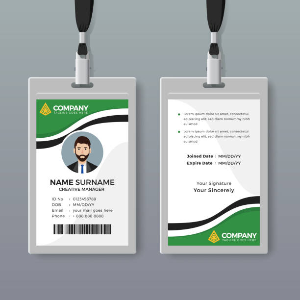 istock Elegant ID card template with green and black details 1081293332