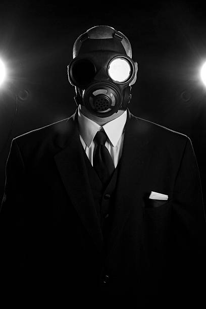 Gas Mask and Neck Tie stock photo