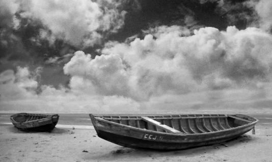 Small boats in Accra, Ghana taken in 1958