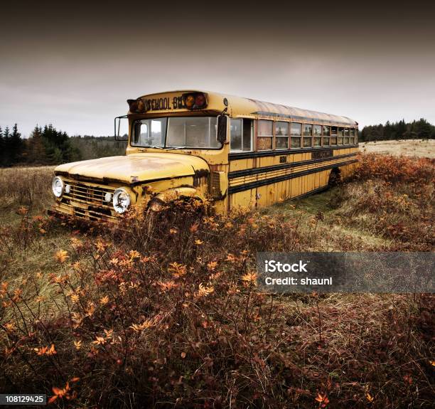 Schoolbus Dimenticata - Fotografie stock e altre immagini di Scuolabus - Scuolabus, Il passato, Abbandonato