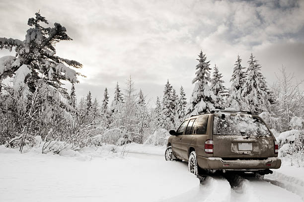 Suv in the Snow  car snow stock pictures, royalty-free photos & images
