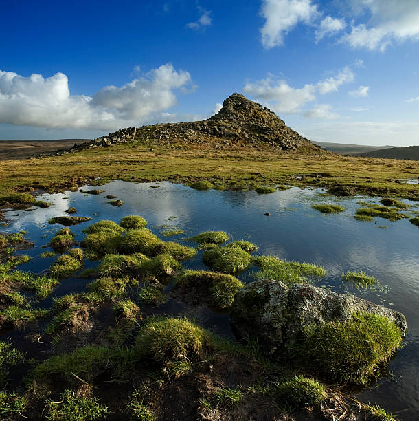 Sunrise digital oil painting of The Roaches in the Staffordshire Peak District National Park, England, UK.