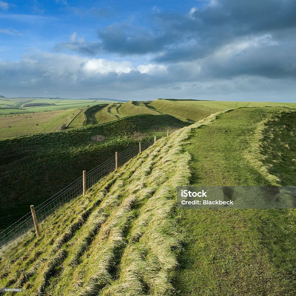 Castelo de solteiro paisagem, de colina antigo forte em Inglaterra - Royalty-free Ao Ar Livre Foto de stock