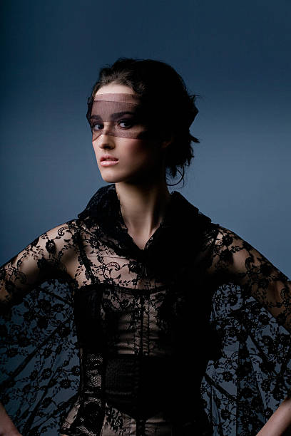 istock Woman Wearing Black Lace Outfit 108129759
