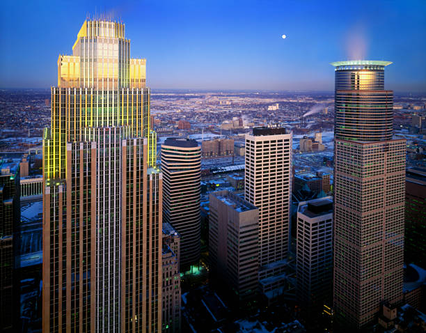 istock Minneapolis, Minnesota aerial at dusk 108129800