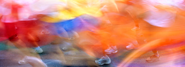 Marathon Runners stock photo