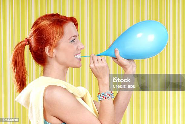 Almost Bang Stock Photo - Download Image Now - Redhead, Balloon, Ponytail