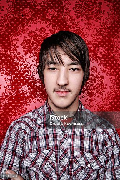 Foto de Asian Masculino Contra Parede Colorida e mais fotos de stock de Adulto - Adulto, Barba, Bonito - pessoa