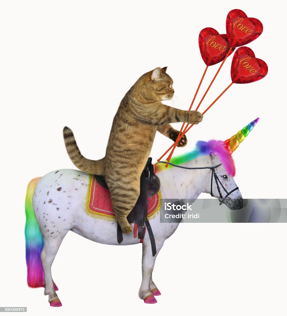 Con Mèo Với Trái Tim Ruby Trên Kỳ Lân Hình ảnh Sẵn có - Tải xuống ...