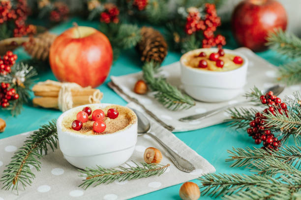 istock Christmas and New Year composition with sweet delicious apples d 1081324742