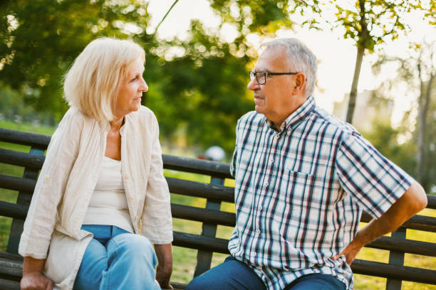 istock Senior couple in park 1081340344