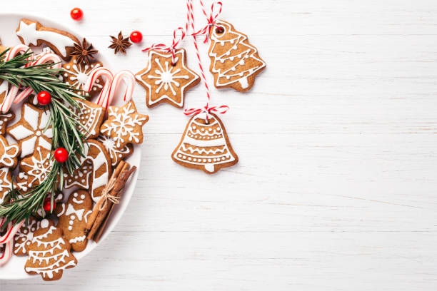 istock Plate with Christmas gingerbread cookies. 1081340362