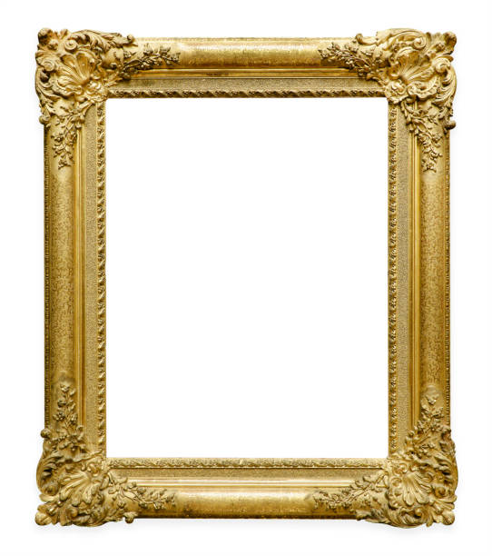 istock Golden vintage frame isolated on white background (All clipping paths included) 1081340364