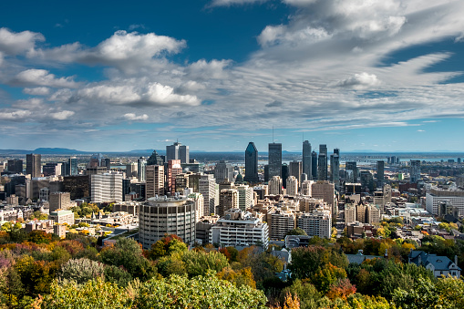 City skyline from Mount Royal, Montreal, Quebec, Canada