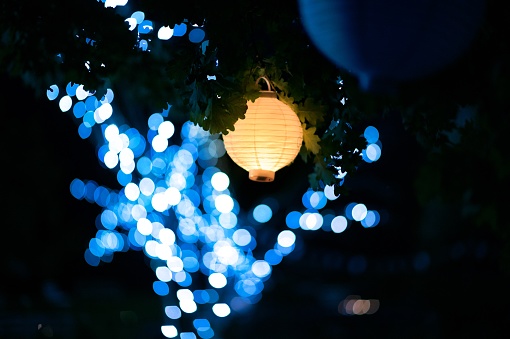 Chinese lantern and string lights outdoors Cape Town South Africa