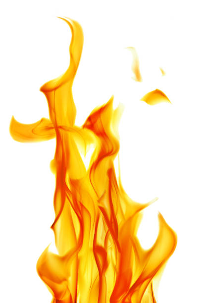 istock yellow bright sparks of flame on white 1081366904