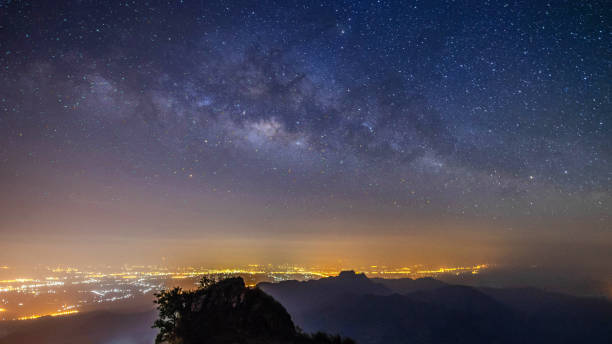 istock night landscape mountain and milky way  galaxy background , thailand , long exposure , low light 1081380486