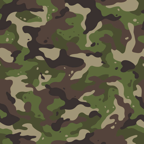 kamuflaż wojskowy - camouflage camouflage clothing military pattern stock illustrations