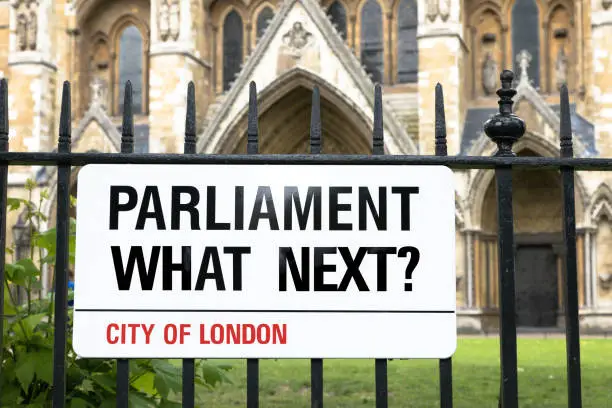 Photo of Parliament, who next? London Street sign