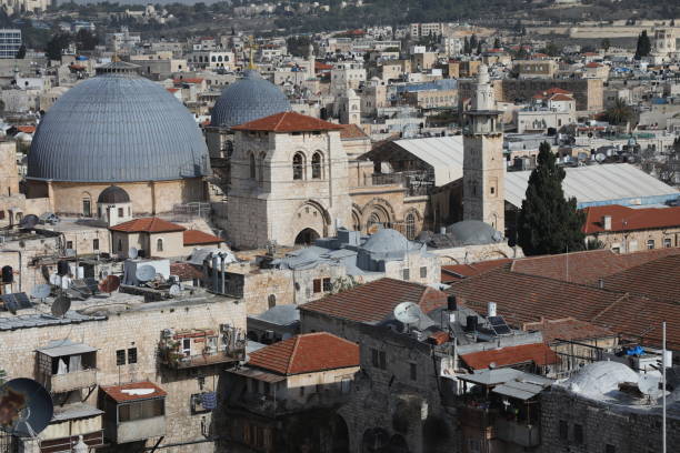 istock Jerusalem old city panoramic aerial view 1081414890