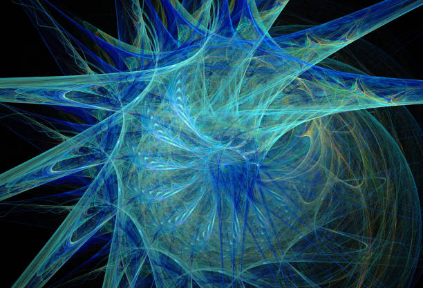 istock Abstract illustration of a fractal spiral pattern on black background 1081415460