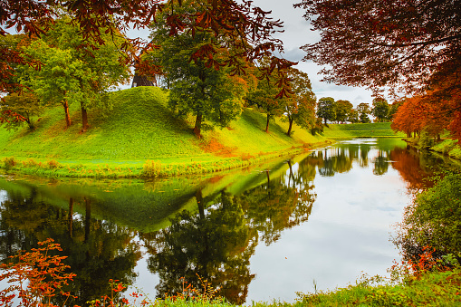 Landscape of the fortified park Kastellet in the center of the City of Copenaghen