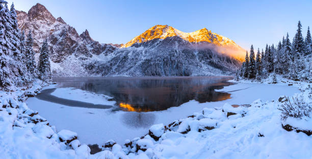 istock Winter sunrise in mountains 1081430858