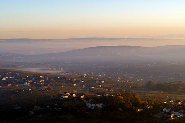 istock misty aerial drone view with urban scene 1081440052