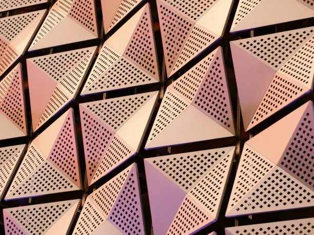 modern geometric steel cladding with angular patterns