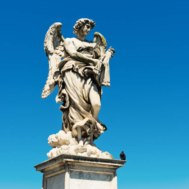 istock Angel sculpture from St Angelo bridge in Rome, Italy. 1081463900