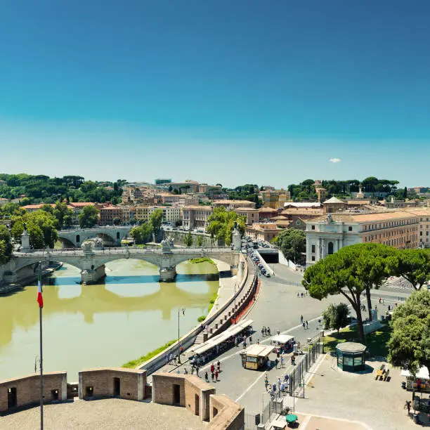 Photo of View of Rome from Castel Sant'Angelo, Italy.