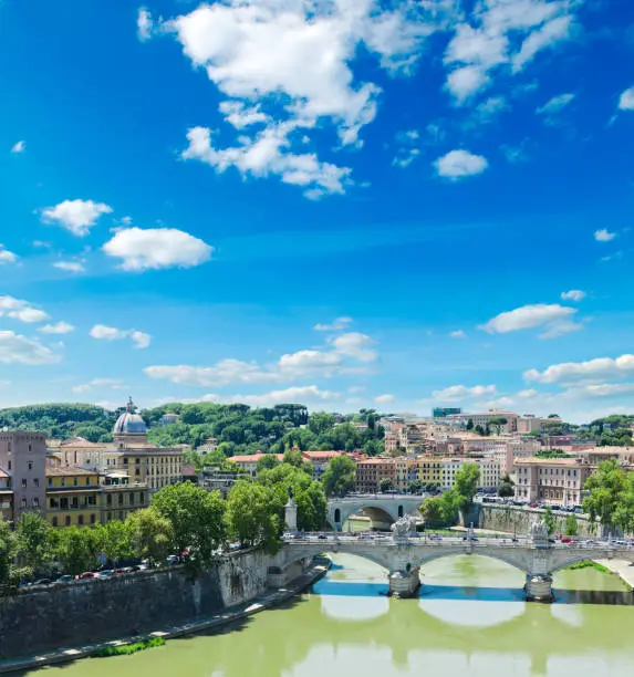 Photo of View of Rome from Castel Sant'Angelo, Italy.