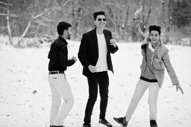 istock Group of three casual young indian mans 1081467574