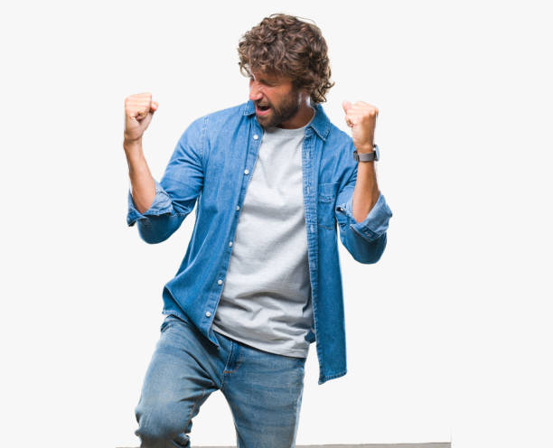 istock Handsome hispanic model man over isolated background very happy and excited doing winner gesture with arms raised, smiling and screaming for success. Celebration concept. 1081478360