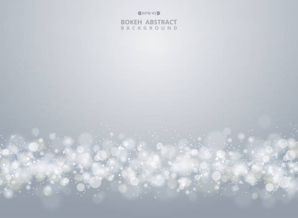 illustrations, cliparts, dessins animés et icônes de résumé de fond dégradé gris bokeh de noël. - fond argent