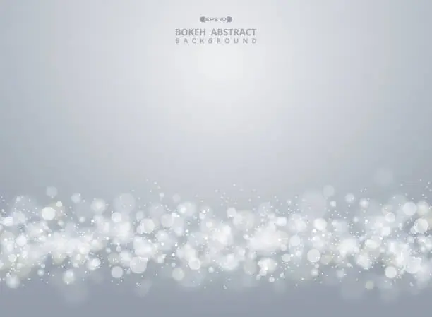 Vector illustration of Abstract of christmas gradient gray bokeh background.