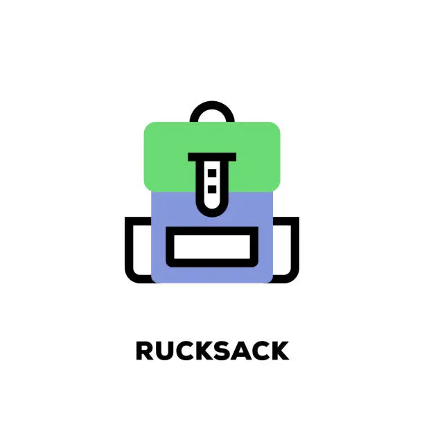 Vector illustration of Rucksack Line Icon