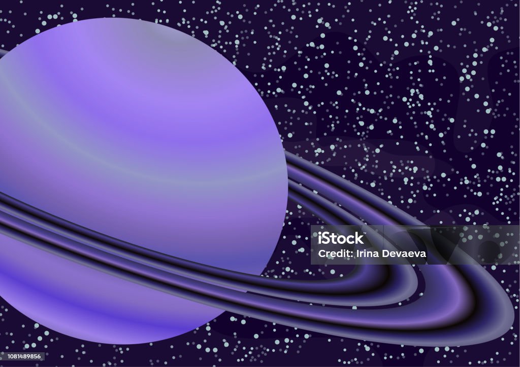 Planet Saturn With An Asteroid Belt Starry Colorful Space Background For  Your Design Fantasy Cartoon Vector Illustration Stock Illustration -  Download Image Now - iStock